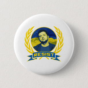 Ukraine Zelensky Resist 2 Inch Round Button