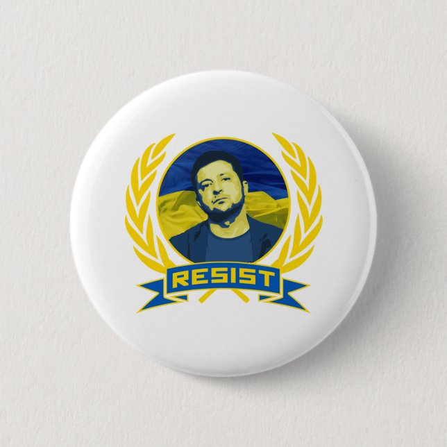 Ukraine Zelensky Resist 2 Inch Round Button (Front)