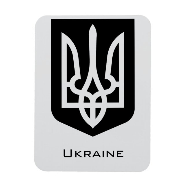 Ukraine's Tryzub Contemporary Graphic Emblem Magnet (Vertical)