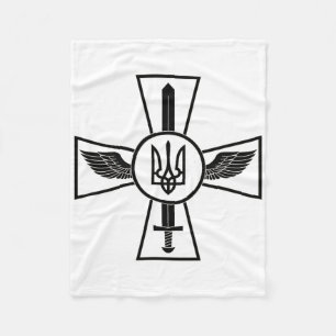 Ukrainian Air Force Emblem Ukraine Armed Forces Ua Fleece Blanket
