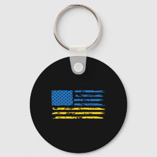 Ukrainian American Flag America Usa Ukraine Indepe Keychain