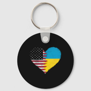 Ukrainian American Flag America Usa Ukraine Indepe Keychain
