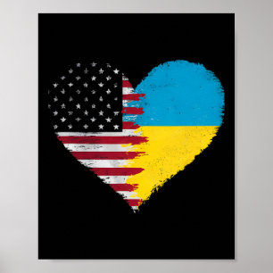 Ukrainian American Flag America Usa Ukraine Indepe Poster