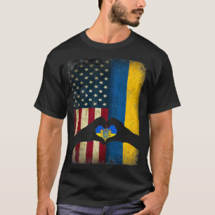 Ukrainian American Flag T Pride Ukraine USA T-Shirt