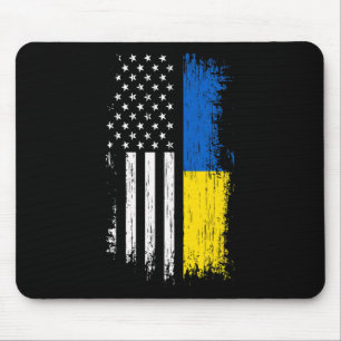 Ukrainian American Flag T Shirt - Pride Ukraine Us Mouse Pad