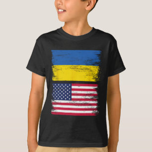 Ukrainian American Flag Ukraine Usa America Roots T-Shirt