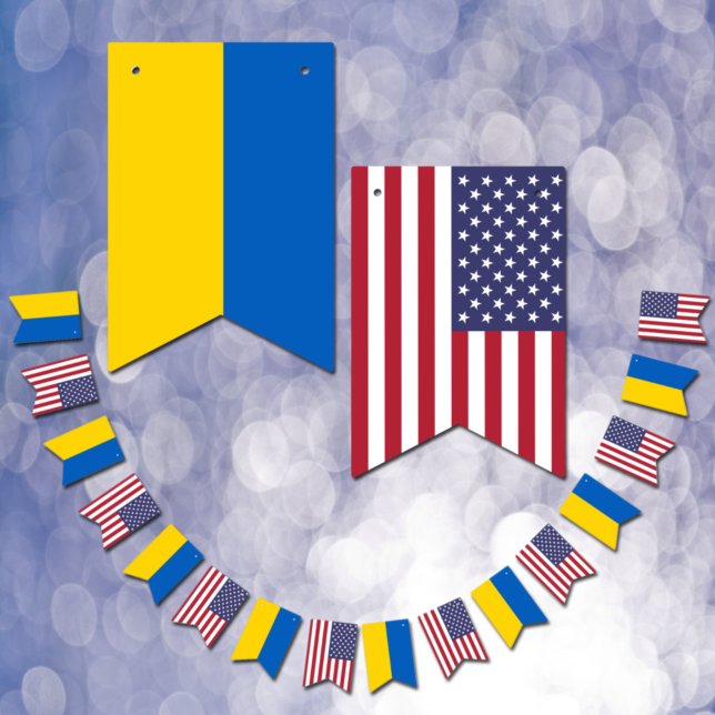 Ukrainian American Flags, Party Ukraine / USA Bunting Flags (Creator Uploaded)