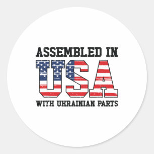 Ukrainian American Patriot Usa Grown Ukraine Us Fl Classic Round Sticker