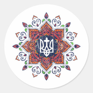 Ukrainian American Vintage Tryzub Support Ukraine Classic Round Sticker