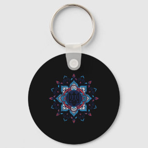 Ukrainian American Vintage Tryzub Support Ukraine Keychain
