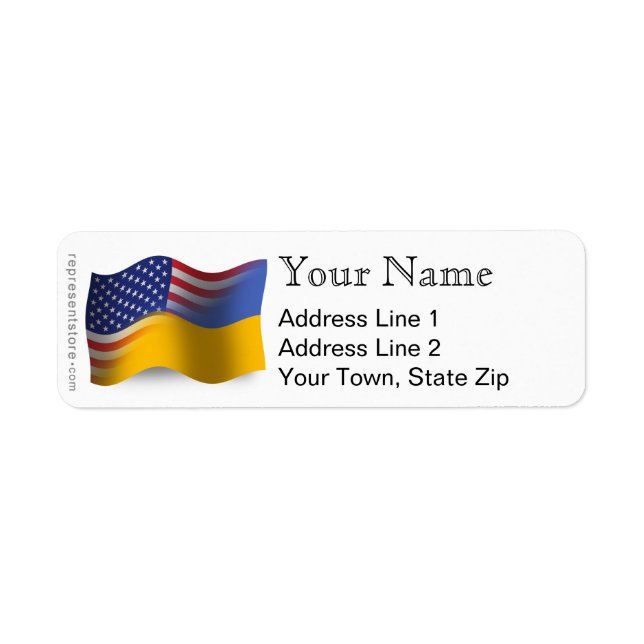 Ukrainian-American Waving Flag (Front)