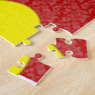 Ukrainian Angel Flag on Red and White Personalized Jigsaw Puzzle