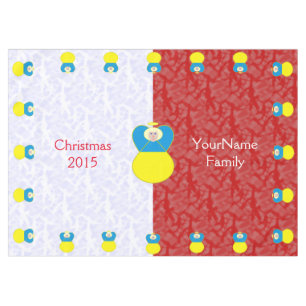 Ukrainian Angel Red White Personalized Text Tablecloth