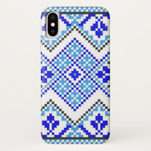 Ukrainian Blue Geo Embroidery iPhone Galaxy Case