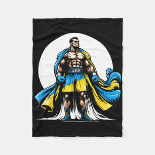 Ukrainian Boxer Patriotic Boxing Fighter Ukraine  Fleece Blanket