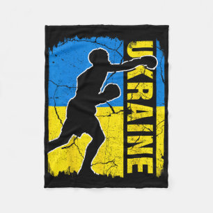 Ukrainian Boxing Team Ukraine Flag Boxing Gloves  Fleece Blanket