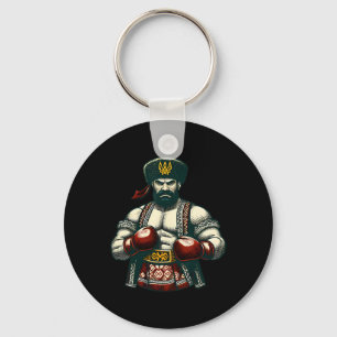 Ukrainian Boxing Ukraine Kozak Boxer Men Keychain