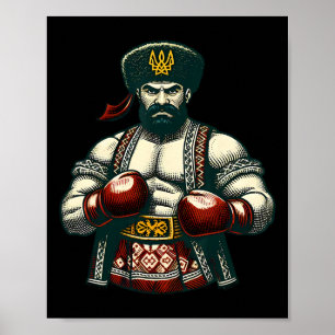 Ukrainian Boxing Ukraine Kozak Boxer Men  Poster