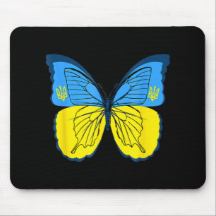 Ukrainian Butterfly Flag of Ukraine with Trident F Mouse Pad