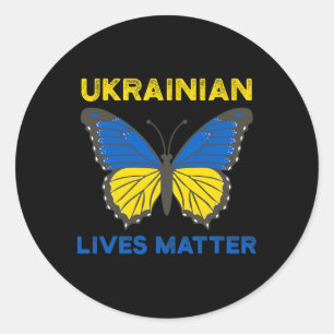 Ukrainian Butterfly Support Ukraine Flag Freedom S Classic Round Sticker