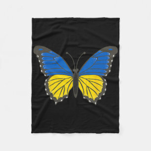 Ukrainian Butterfly Support Ukraine Flag Solidarit Fleece Blanket