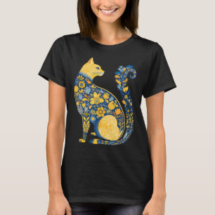 Ukrainian Cat Cute Floral Vintage Ukraine Flag And T-Shirt