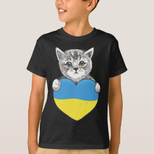 Ukrainian Cats Ukraine Ukraine Flag Heart For Ukra T-Shirt