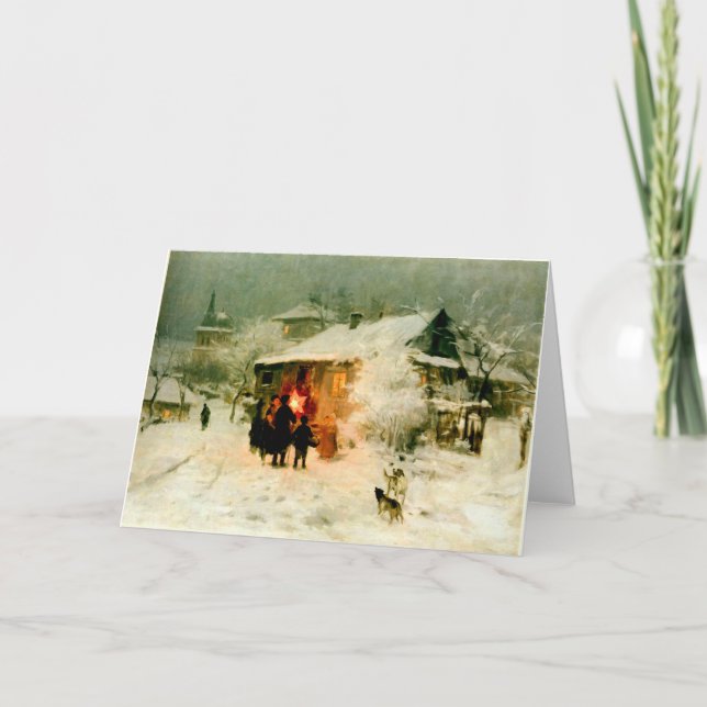 Ukrainian Christmas Carolers Holiday Card (Front)