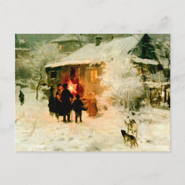 Ukrainian Christmas Carolers Holiday Postcard (Front)