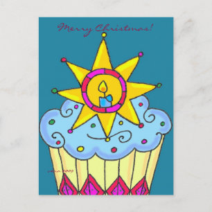 Ukrainian Christmas Cupcake to Personalize Holiday Postcard