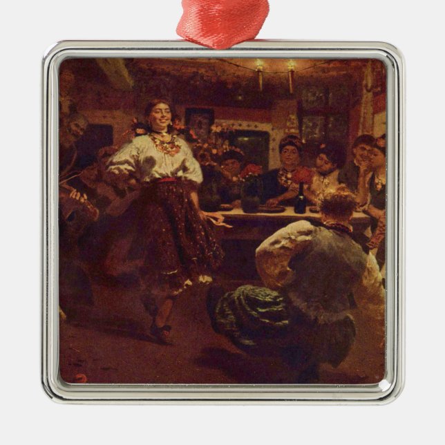 Ukrainian Christmas Dance Party Ornament (Front)