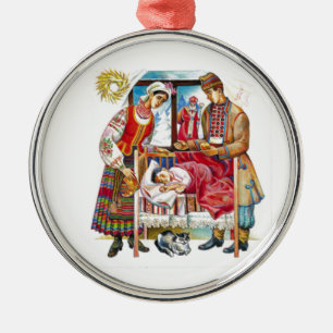 Ukrainian Christmas Day Metal Ornament