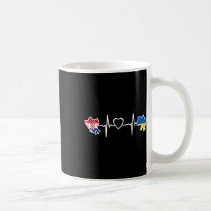 Ukrainian Croatian Flag - Ukraine Croatia Heartbea Coffee Mug