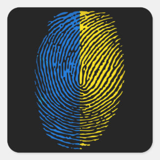 Ukrainian DNA blue yellow fingerprint Square Sticker