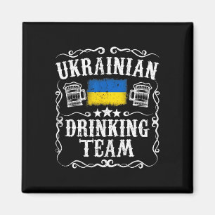 Ukrainian Drinking Team T Shirt Funny Ukraine Flag Magnet