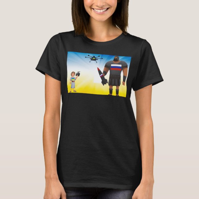 Ukrainian Drone Black T-Shirt (Front)