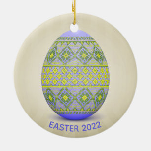 Ukrainian Easter Egg (Pysanka) Design Ceramic Orna Ornament