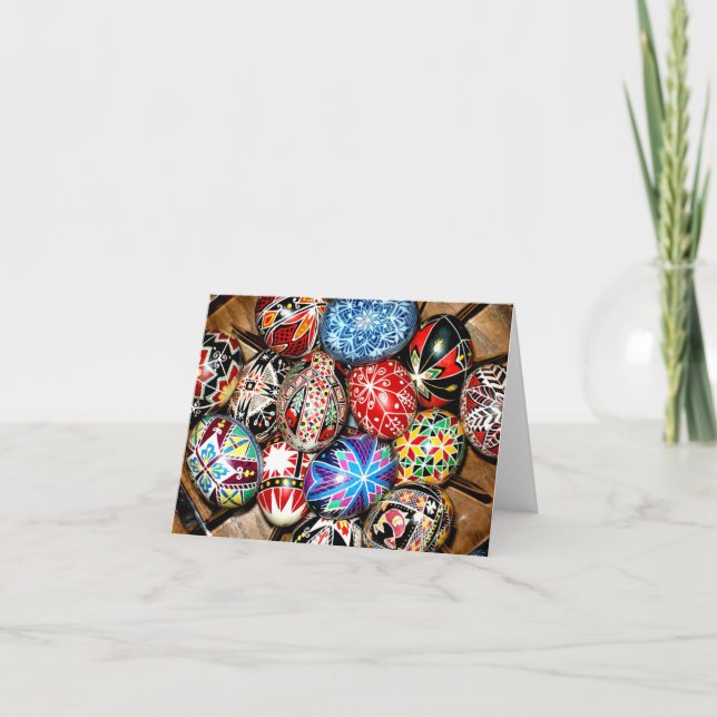 Ukrainian Easter Eggs Greeting Card (Front)
