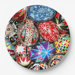 Ukrainian Easter Eggs Paper Plate