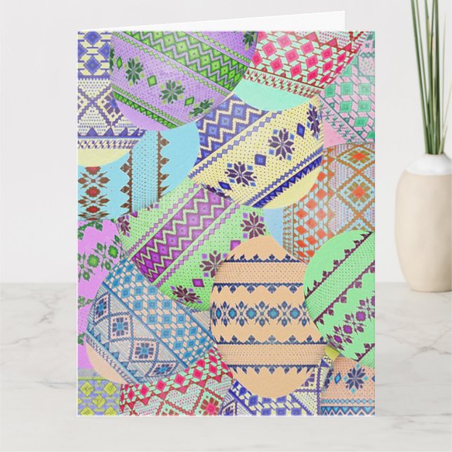  Ukrainian Easter Eggs (Pysanky) Greeting Card (Front)
