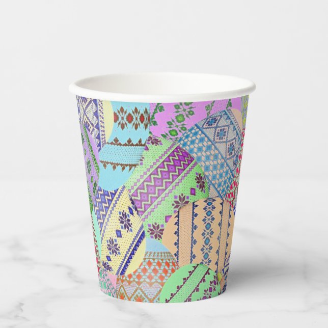  Ukrainian Easter Eggs (Pysanky) Paper Cups (Front)