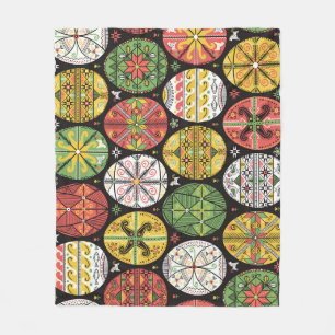 Ukrainian Easter eggs, vintage pattern. Fleece Blanket
