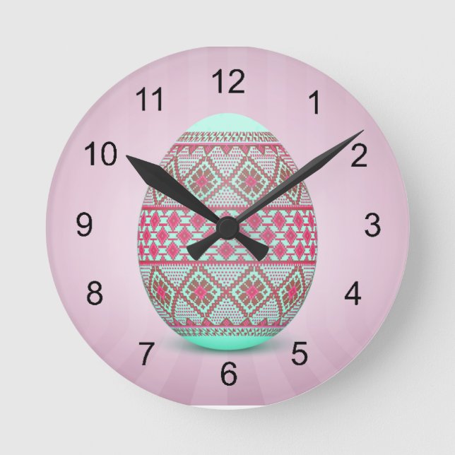 Ukrainian Egg (Pysanka) Acrylic Wall Clock (Front)
