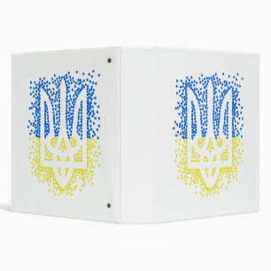 Ukrainian emblem trident tryzub scattering hearts binder