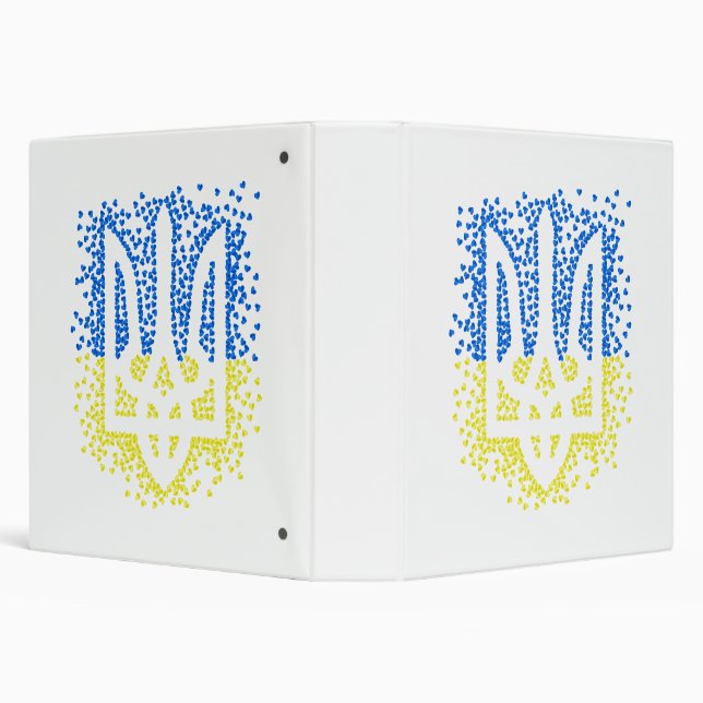 Ukrainian emblem trident tryzub scattering hearts binder (Background)