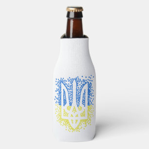 Ukrainian emblem trident tryzub scattering hearts bottle cooler