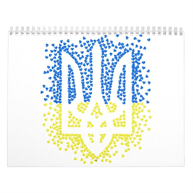 Ukrainian emblem trident tryzub scattering hearts calendar (Cover)