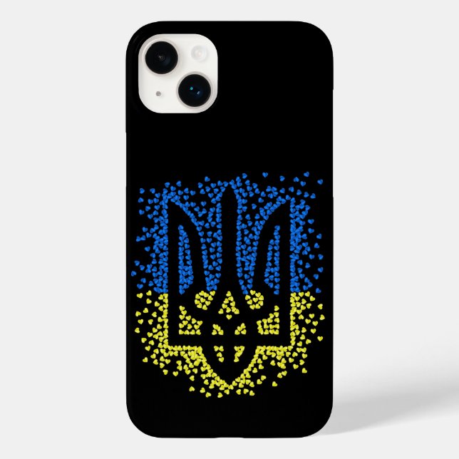 Ukrainian emblem trident tryzub scattering hearts Case-Mate iPhone case (Back)
