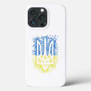 Ukrainian emblem trident tryzub scattering hearts iPhone 13 pro case