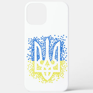 Ukrainian emblem trident tryzub scattering hearts iPhone 12 pro max case